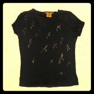 Tory Burch Black sequin T-shirt